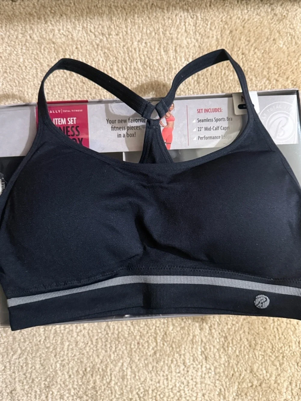 New in Box Bally Total Fitness fitness in a box 3 items set size medium black